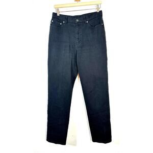 Ralph Lauren Jean Co Black Straight‎ Leg High Rise Denim Jeans Womans 8